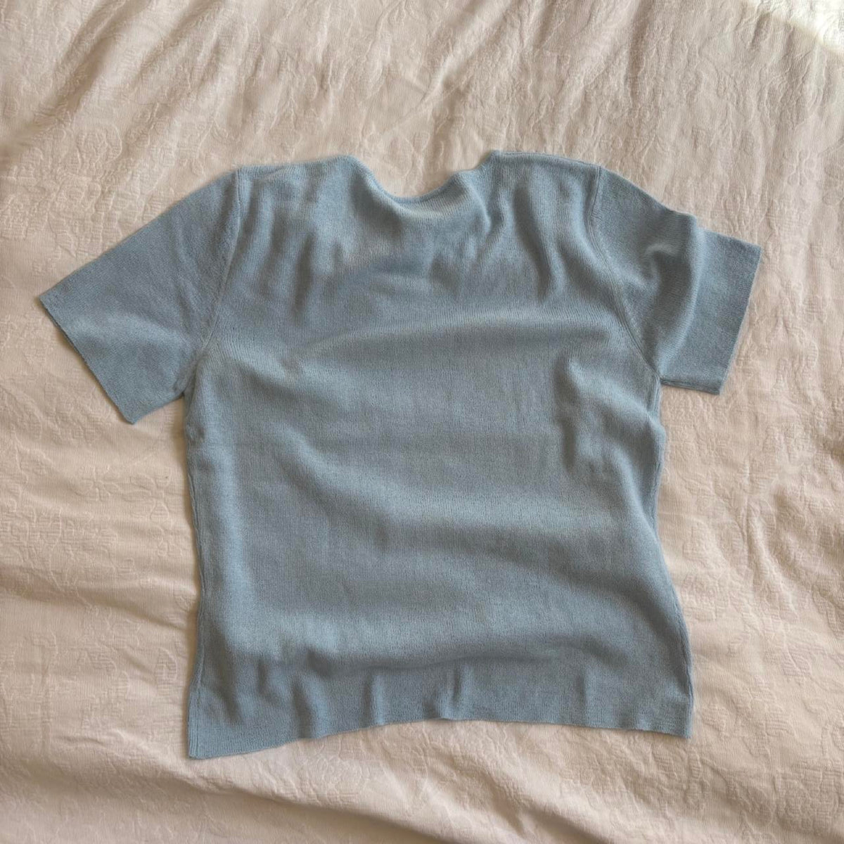deadstock NWOT 90s light blue knit blouse