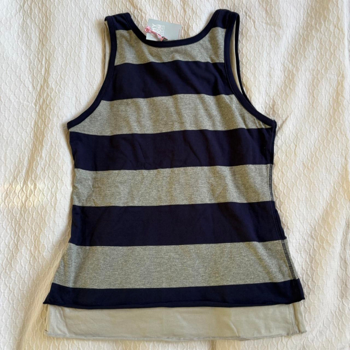 deadstock NWT 2000s era grey blue stripe tank