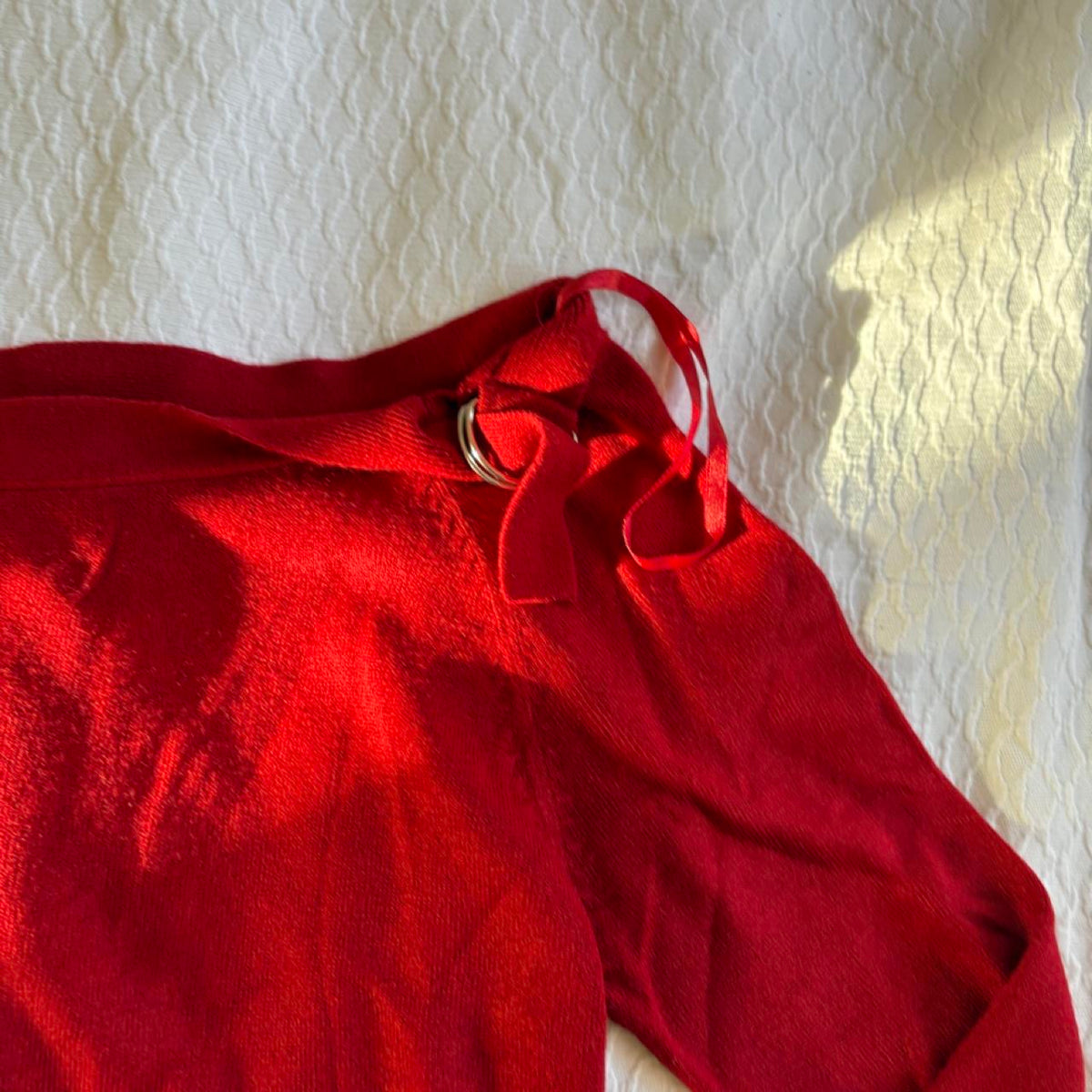 deadstock NWOT 2000s era red boatneck sweater
