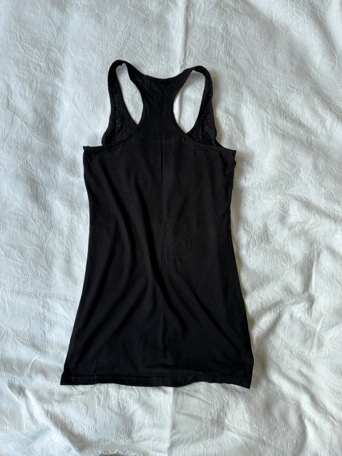 vintage 2000s y2k indie sleaze black diamanté tank