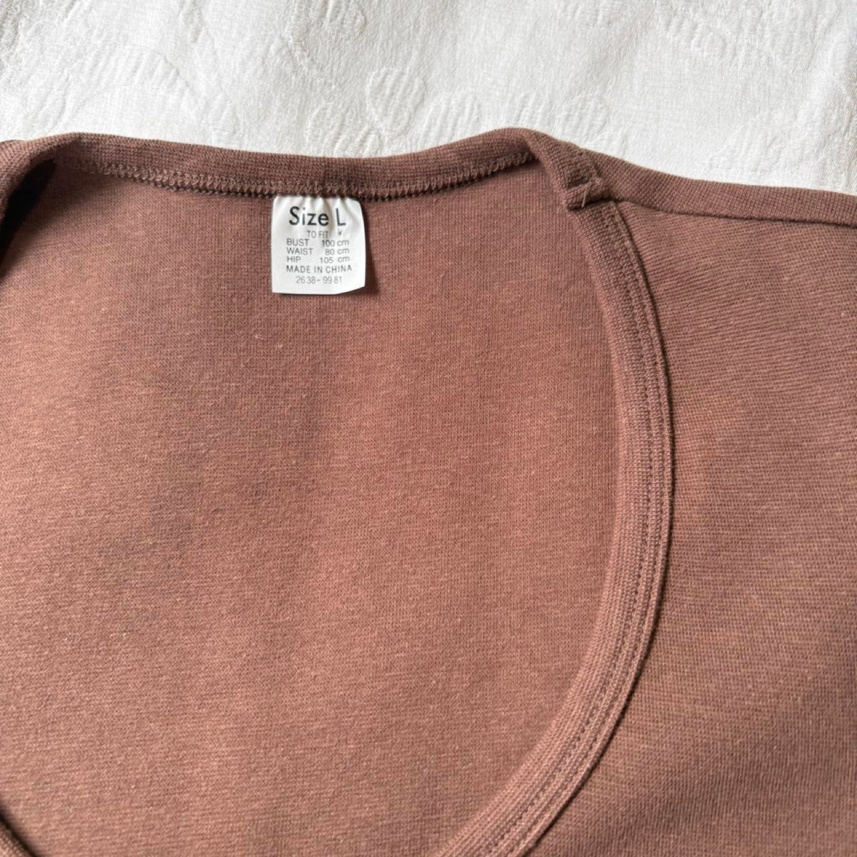 deadstock NWOT 2000s y2k brown 3/4 sleeve
