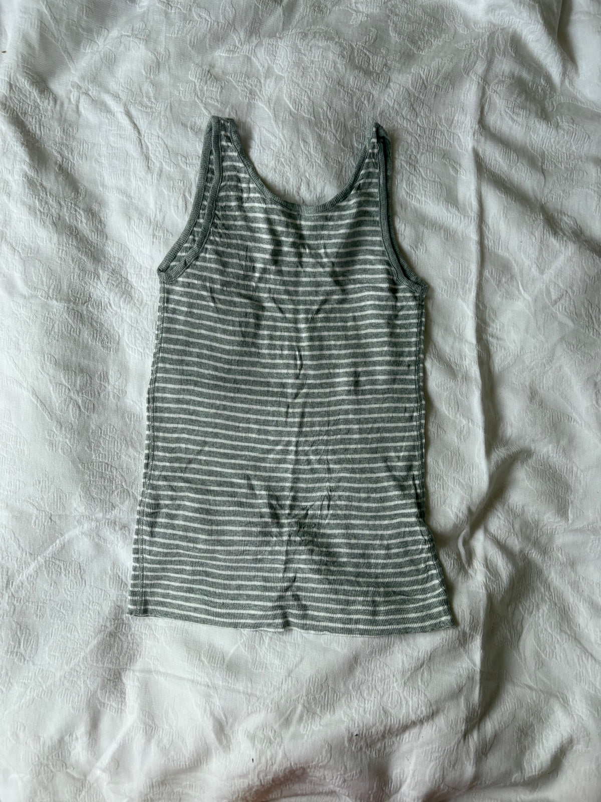 vintage grey white striped tank
