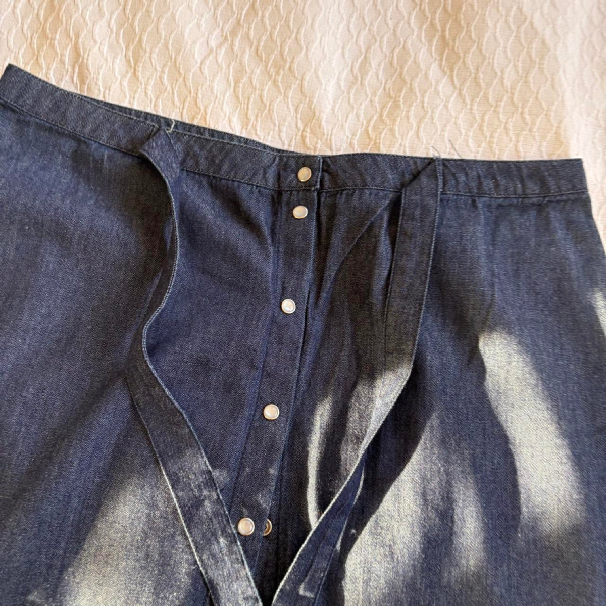 deadstock NWT vintage 90s denim button up midi skirt