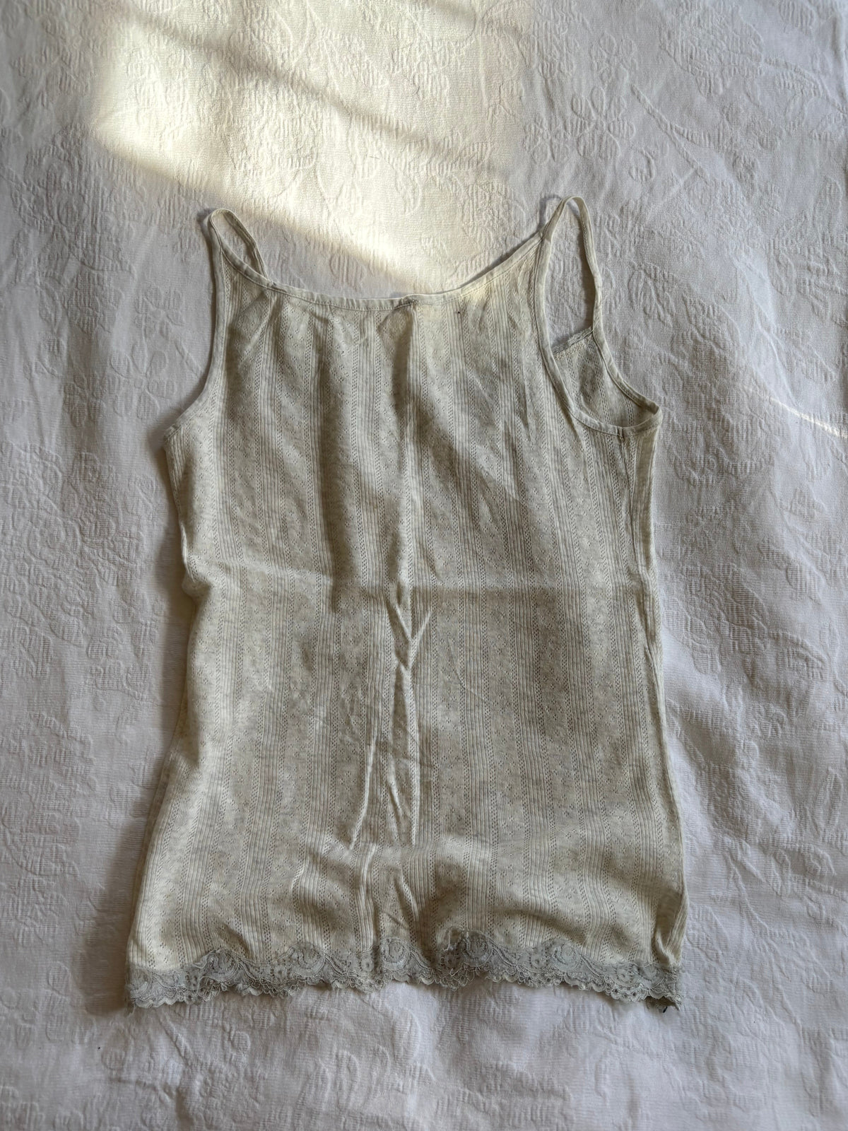 vintage 2000s y2k grey-white cami