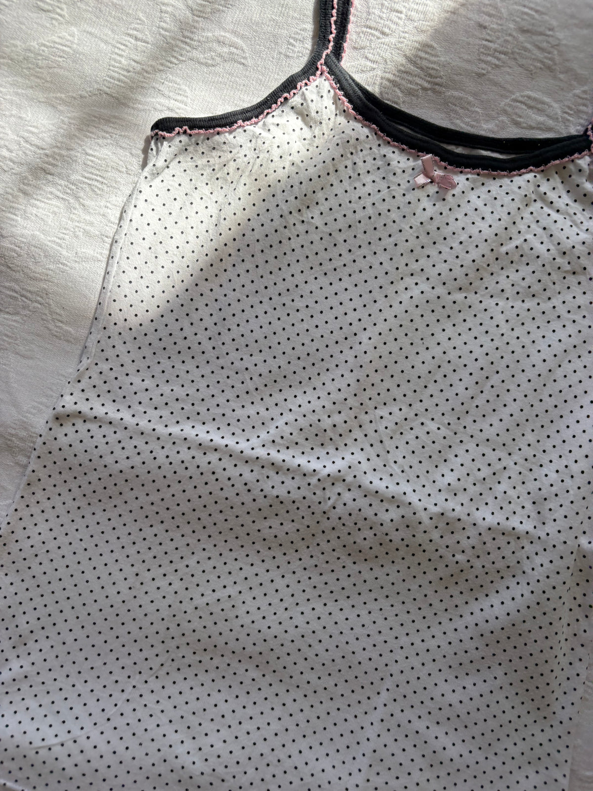 vintage 2000s y2k coquette polka dot cami