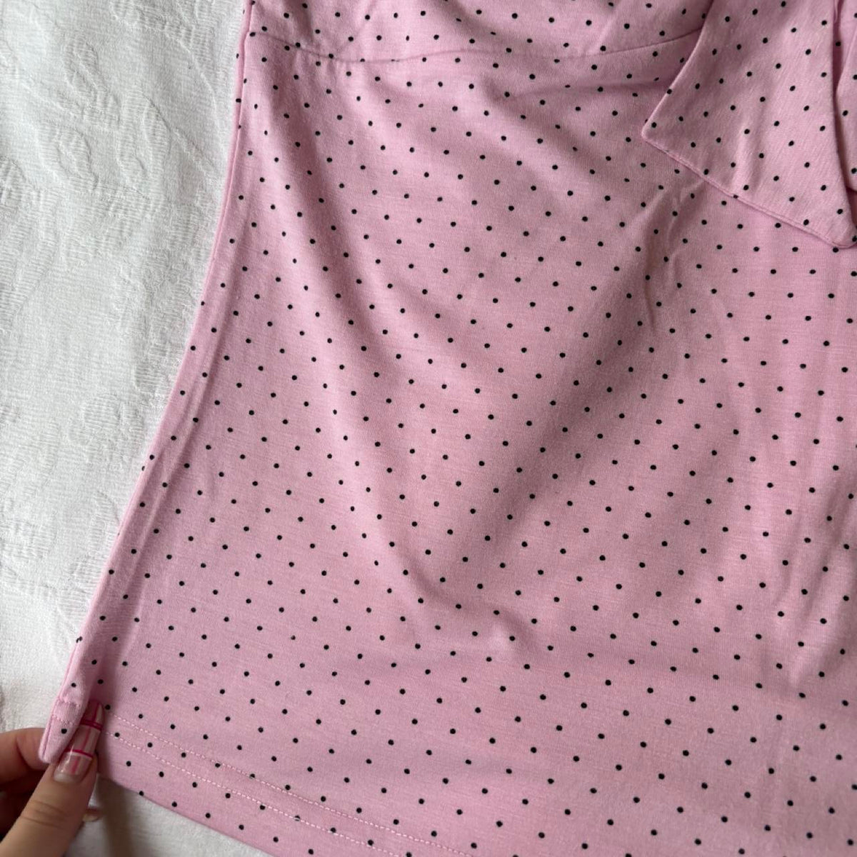 deadstock NWT 2000s y2k pink polka dot blouse