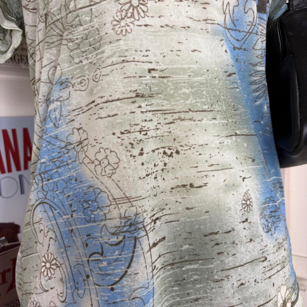 deadstock NWOT 2000s y2k graphic micromesh blouse
