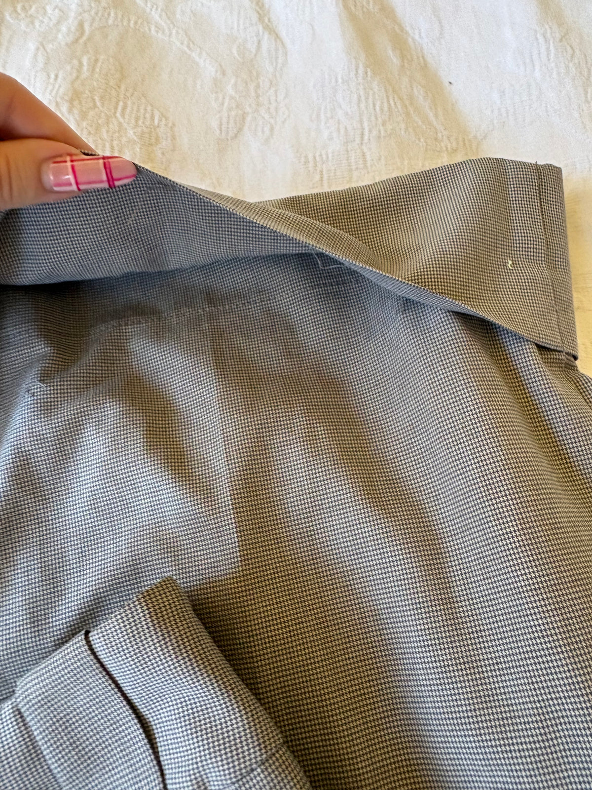vintage 90s grey white straight leg suit pants