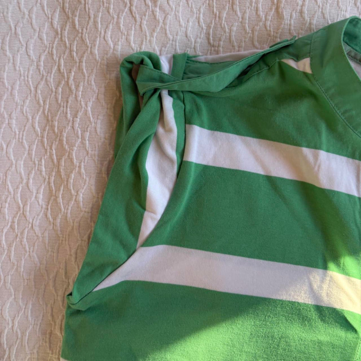 deadstock NWT 2000s y2k green white stripe tank