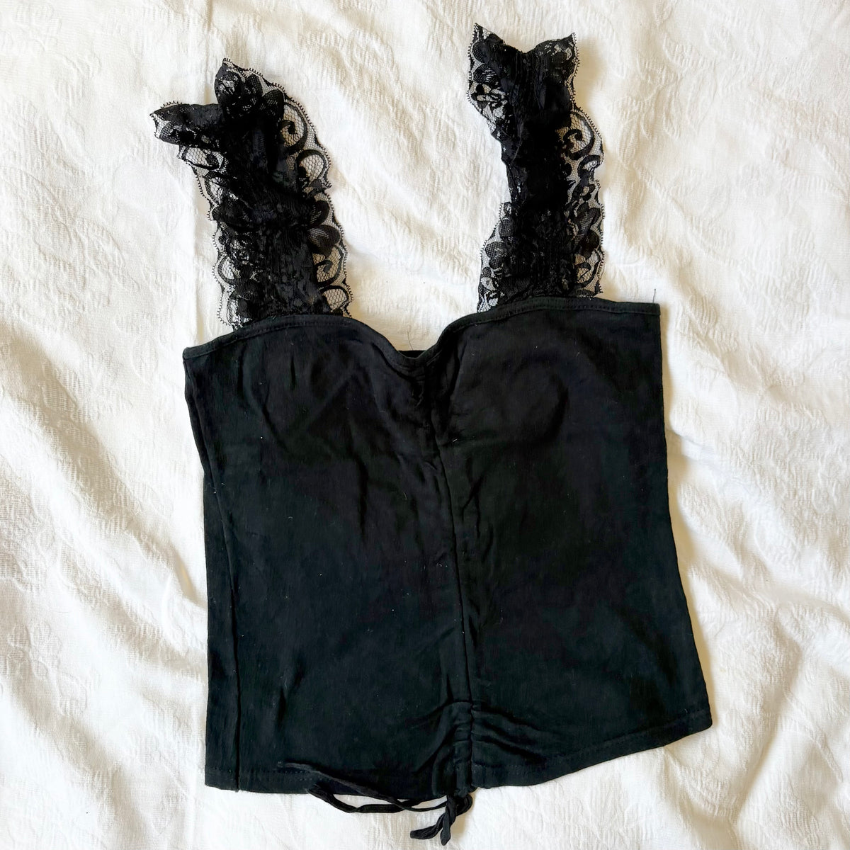 vintage 2000s y2k black detailed tank