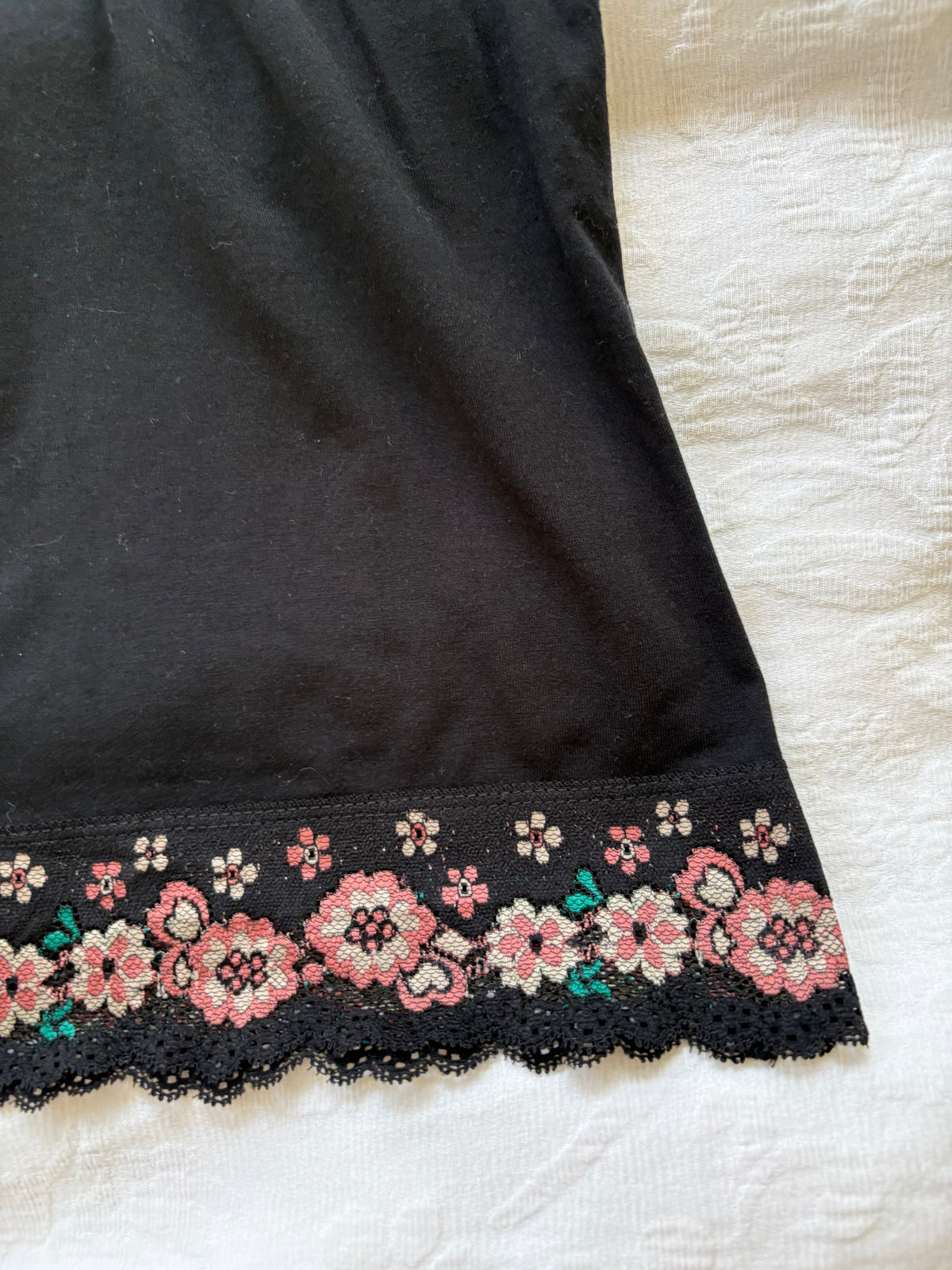 vintage 2000s y2k black floral fairycore tank