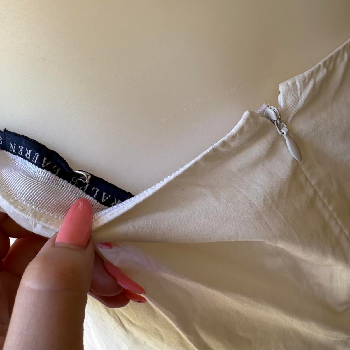 vintage 90s white ralph lauren midi skirt