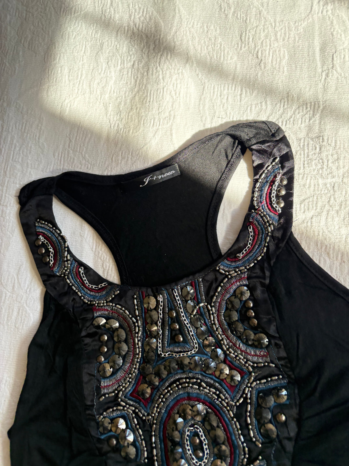vintage 2000s boho indie beaded tank