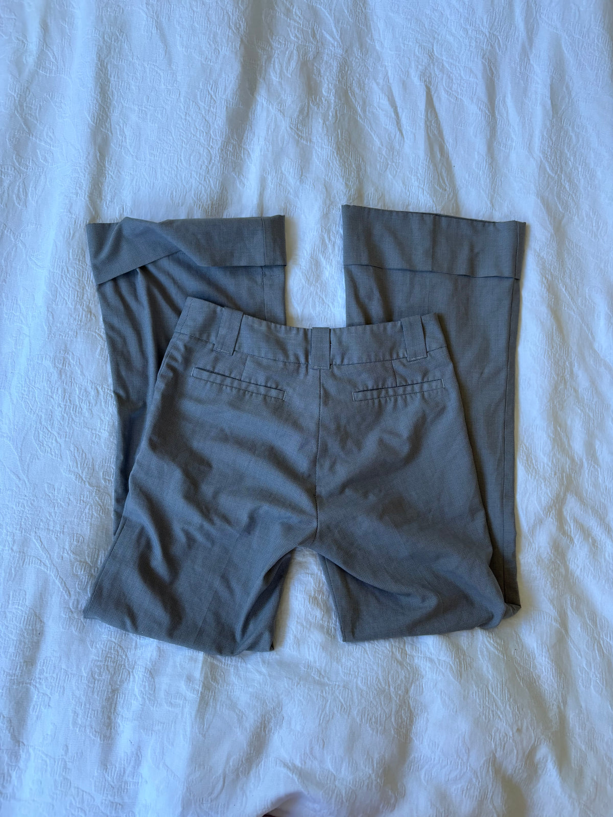 vintage 90s grey white straight leg suit pants