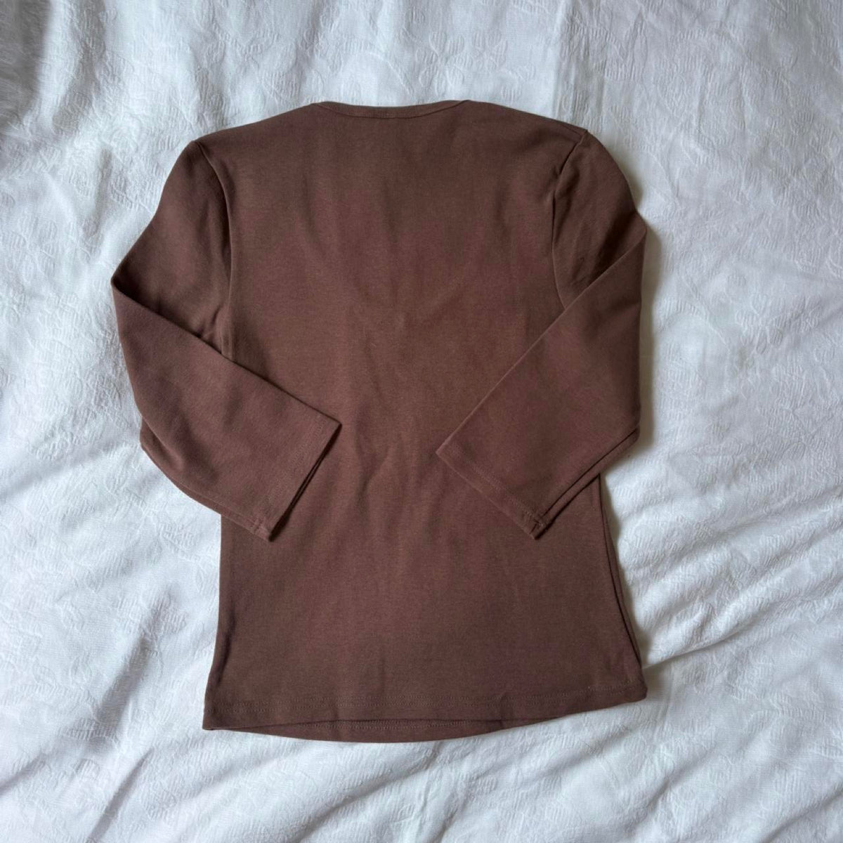 deadstock NWOT 2000s y2k brown 3/4 sleeve