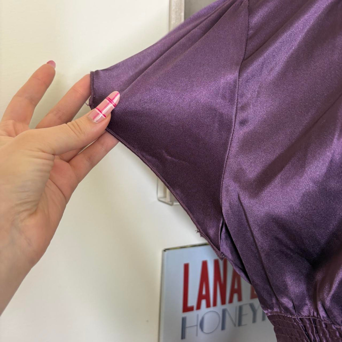 deadstock NWT 2000s y2k purple shirred shirt