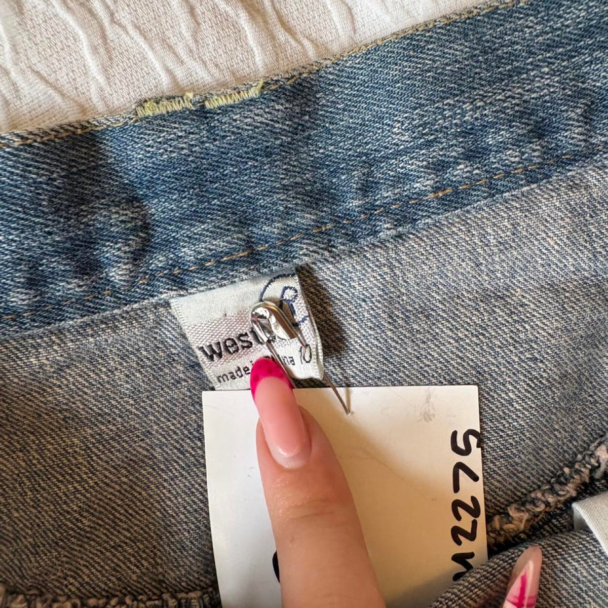 vintage 2000s y2k mini denim skirt
