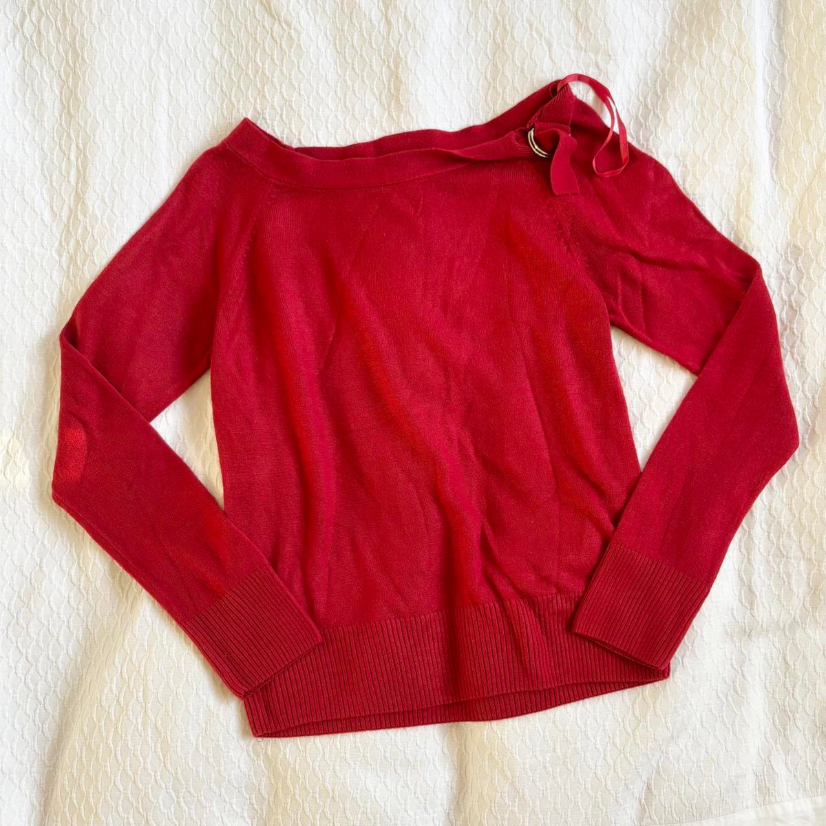 deadstock NWOT 2000s era red boatneck sweater
