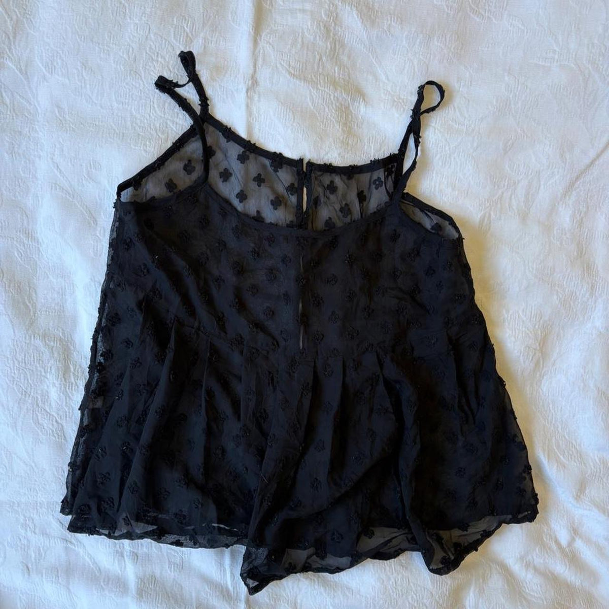 vintage 2000s y2k black mesh babydoll cami