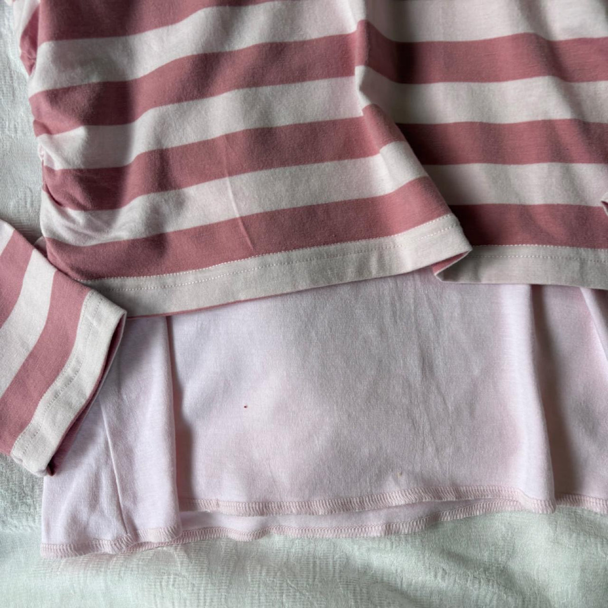 deadstock NWOT 2000s y2k pink stripe double layered top