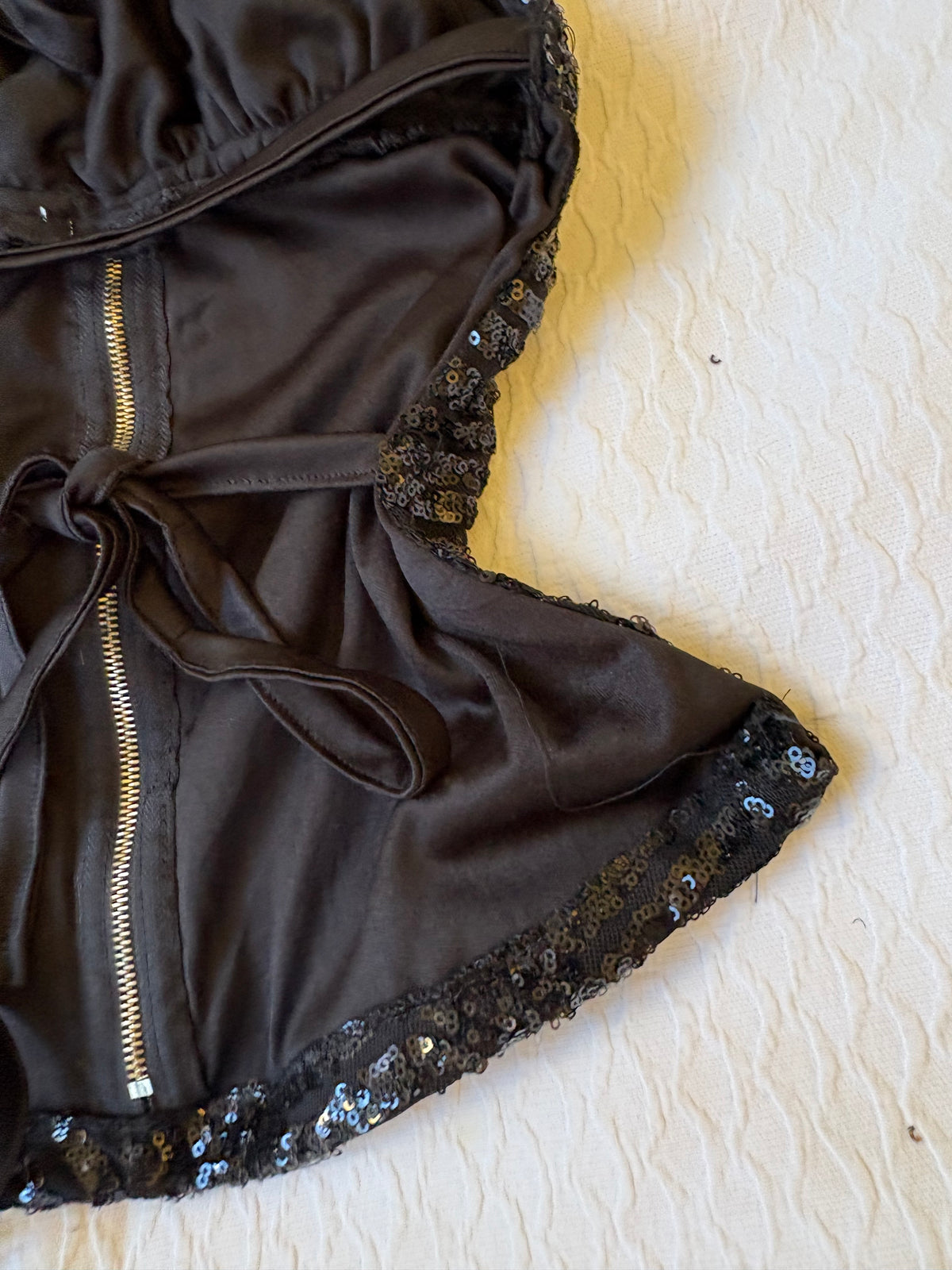 reworked y2k style sequin backless festival halter tank