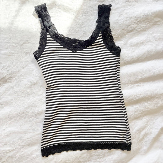 black white stripe tank grunge