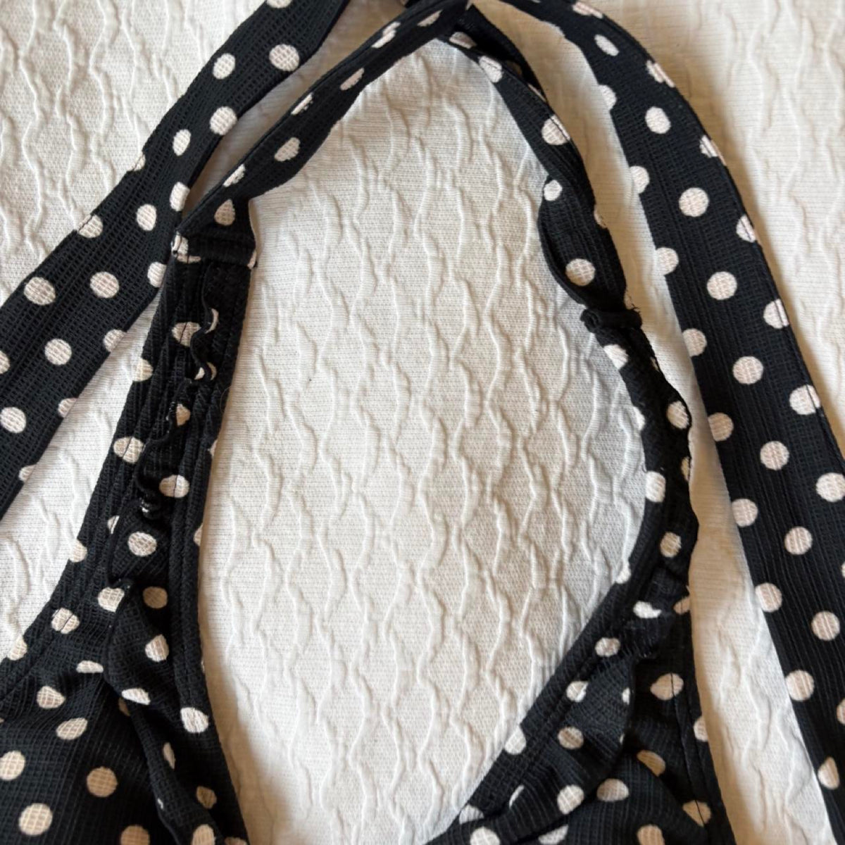 vintage 2000s y2k navy-black polka dot bikini set