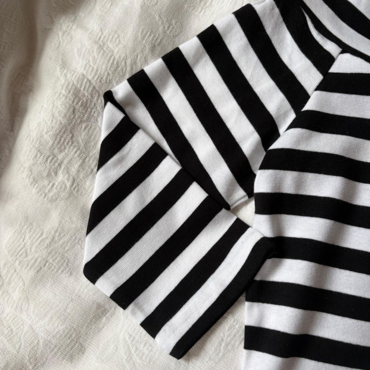 deadstock NWT 2000s y2k stripe boatneck 3/4 sleeve top