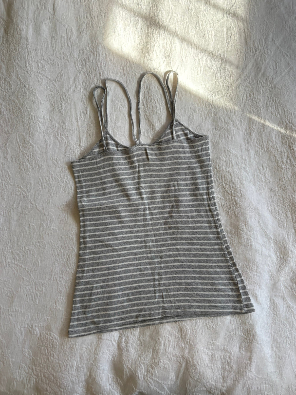 vintage 2000s y2k grey stripe cami