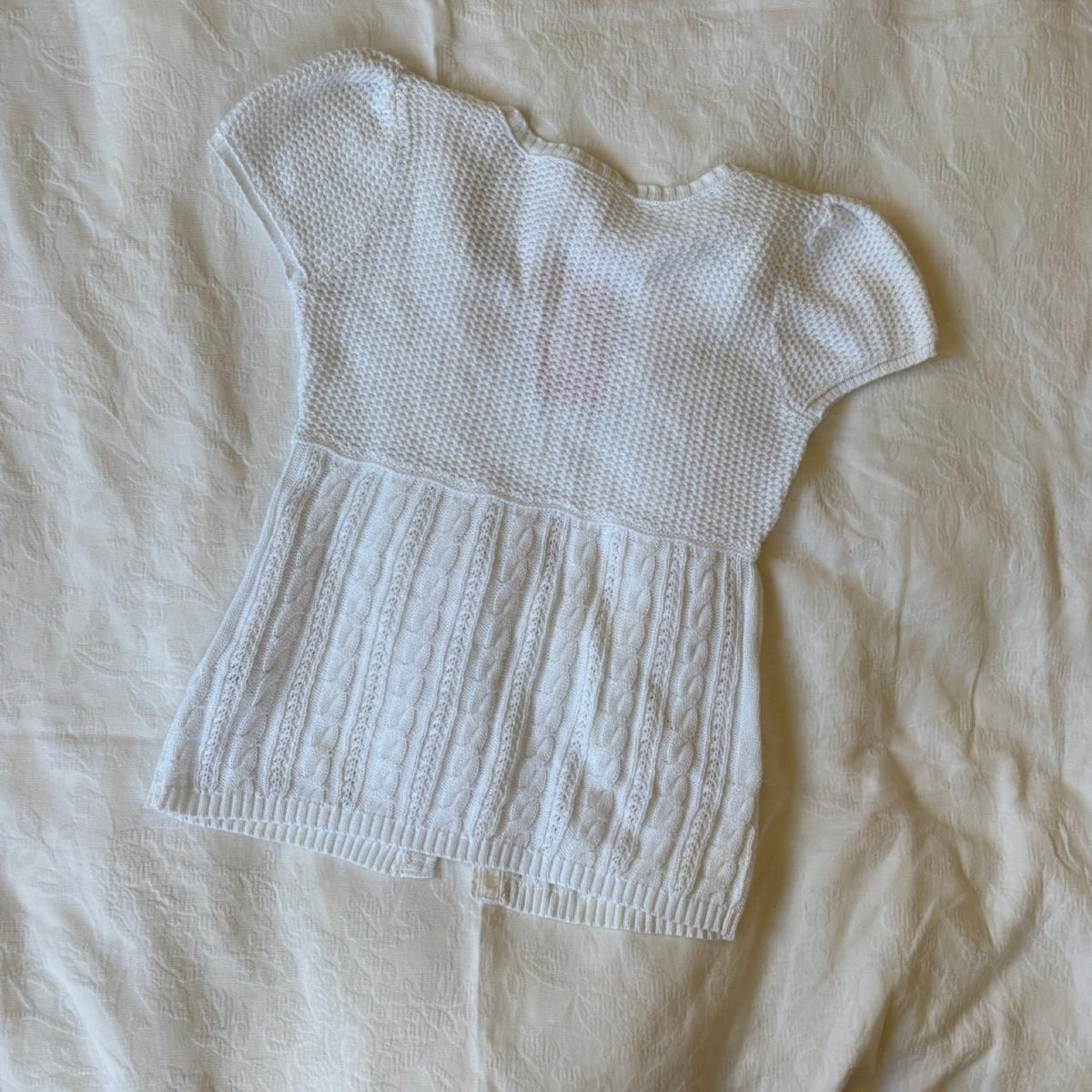 deadstock NWT 2000s y2k white knit babydoll blouse