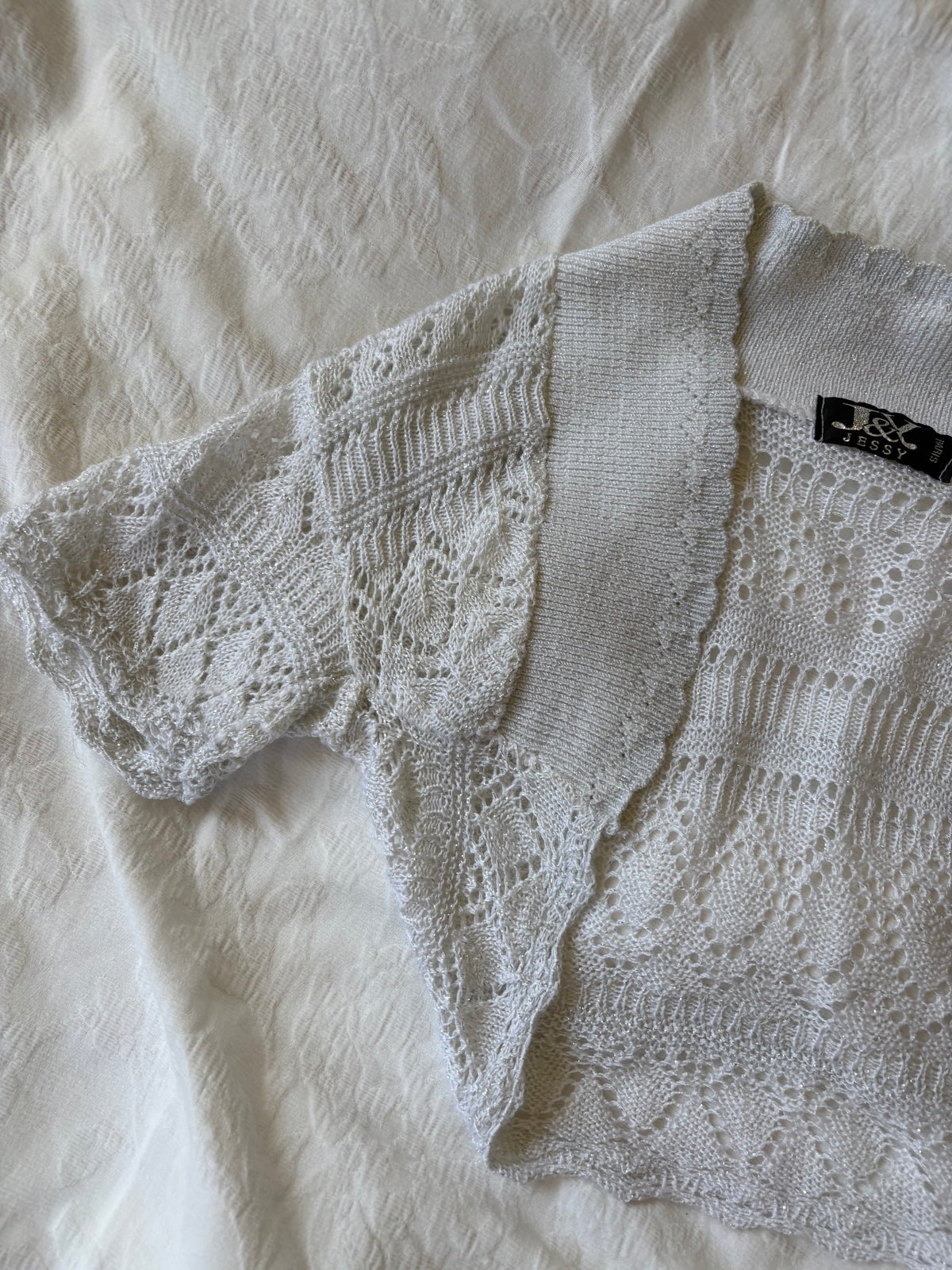 vintage 2000s y2k silver crop bolero