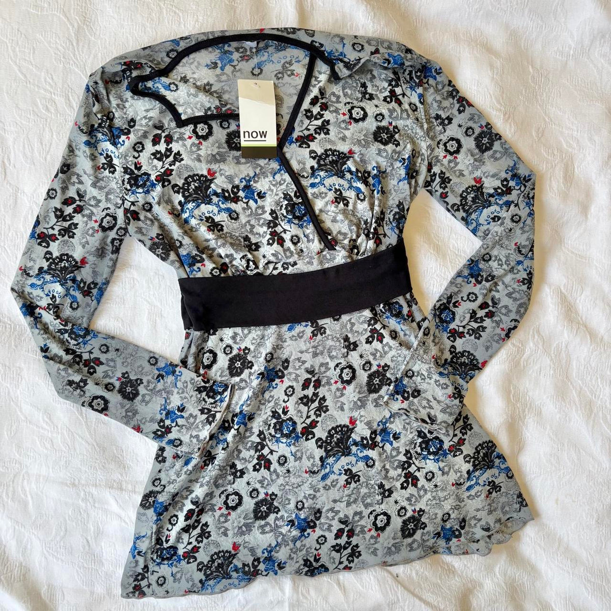 deadstock NWT 2000s y2k micromesh babydoll long sleeve