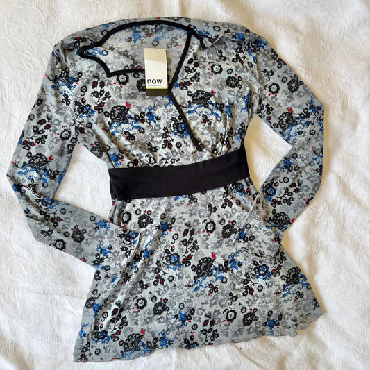 deadstock NWT 2000s y2k micromesh babydoll long sleeve
