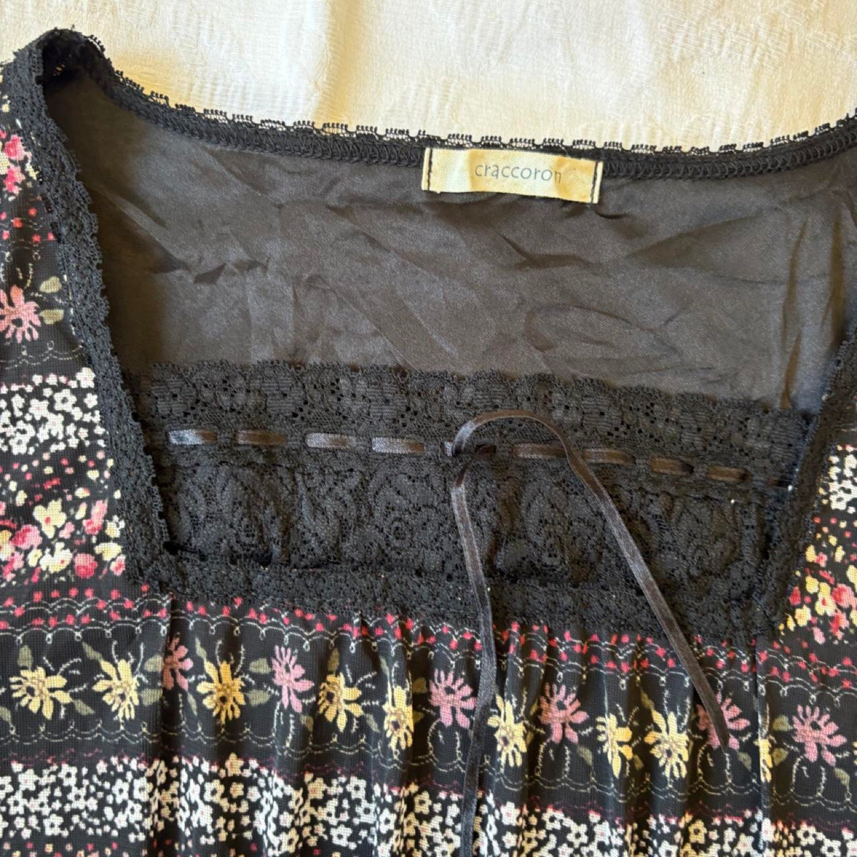 vintage 2000s y2k micromesh floral tank