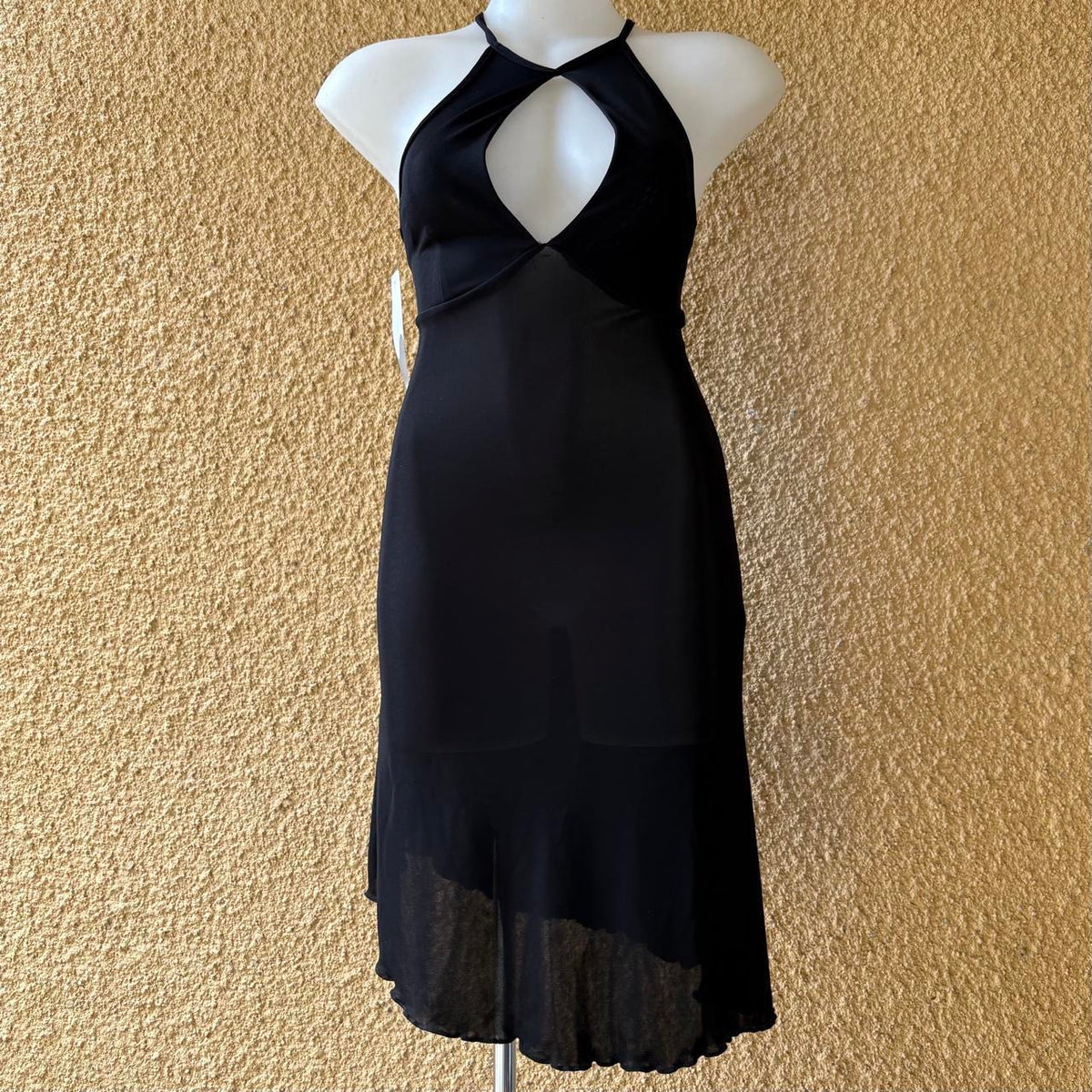 deadstock NWT 2000s y2k black knee length dress