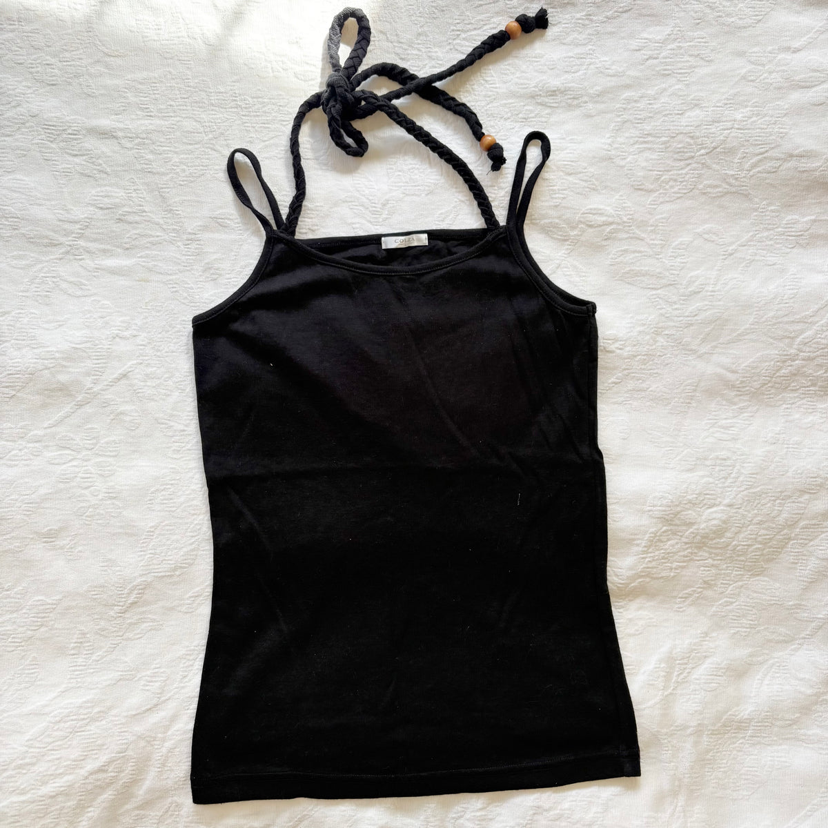 vintage 2000s y2k black halter tank