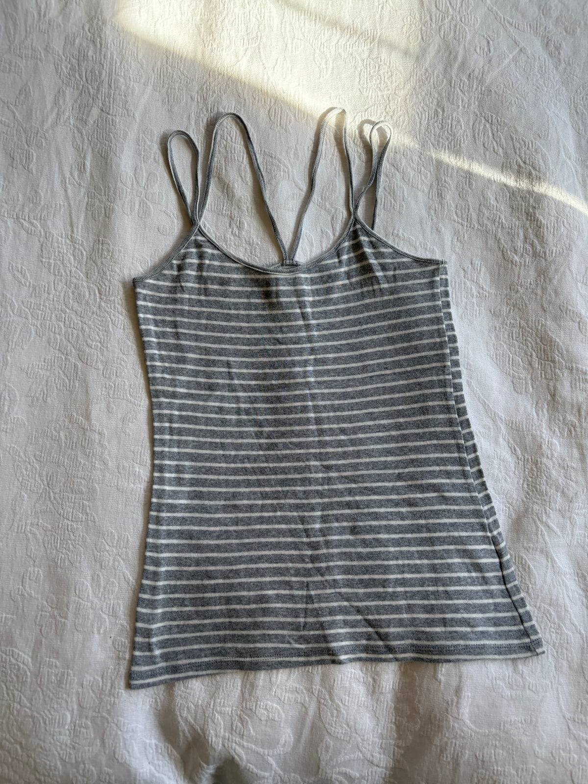 vintage 2000s y2k grey stripe cami