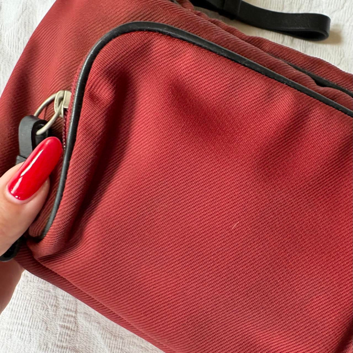 vintage 2000s y2k burgundy nylon coach shoulder bag