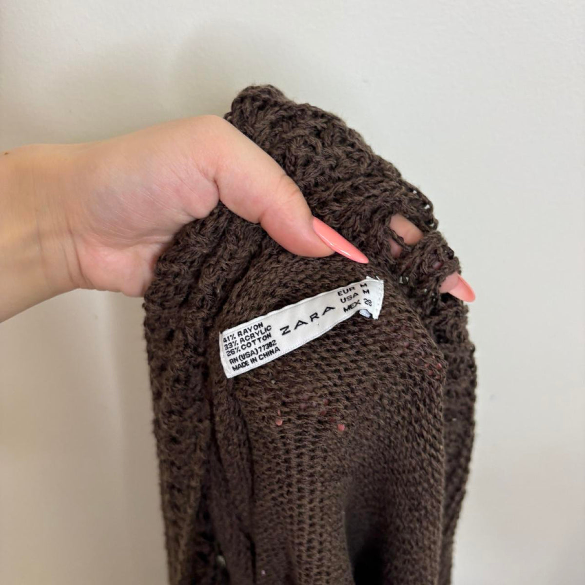 vintage look dark brown shawl/ cardigan