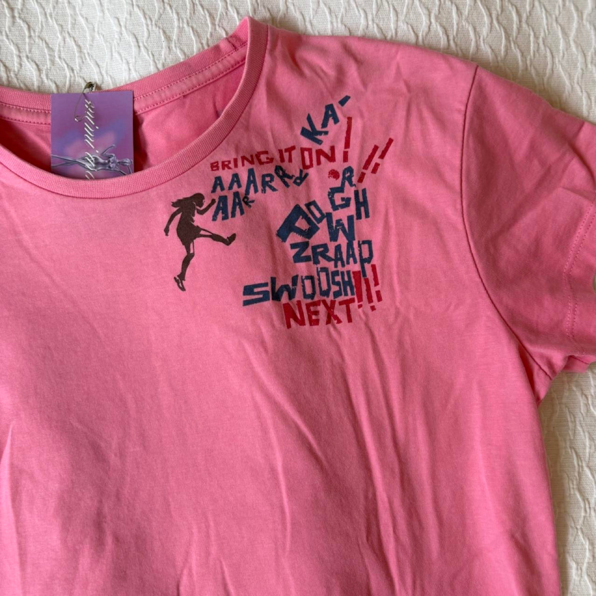 vintage 2000s y2k pink graphic activewear nike baby tee