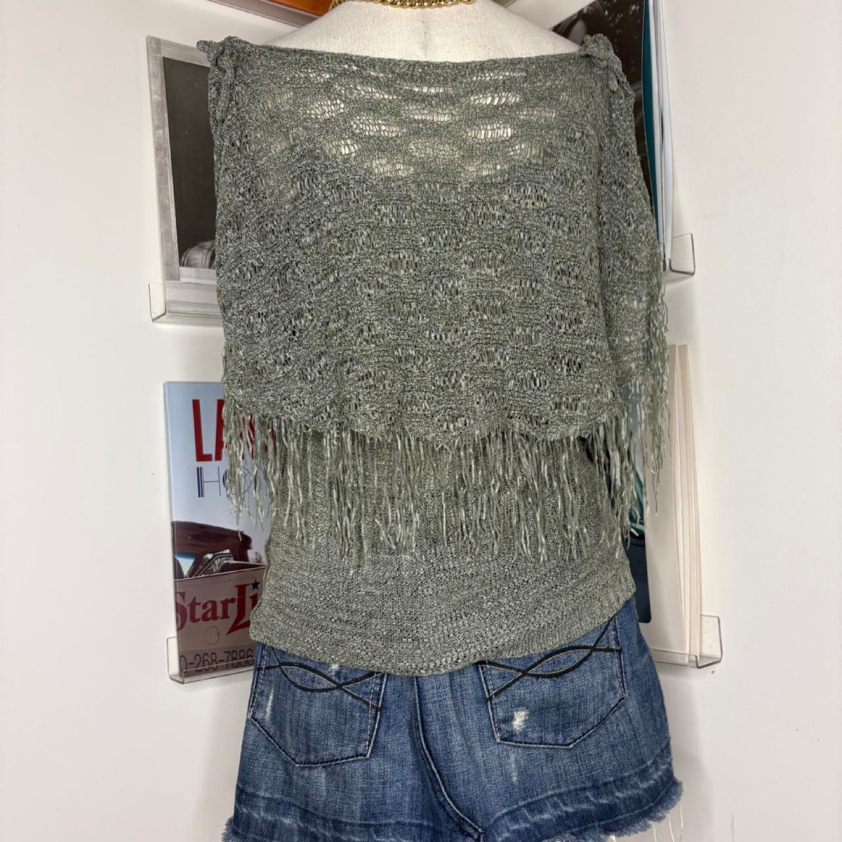 vintage 2000s y2k surfwear boho green knit top