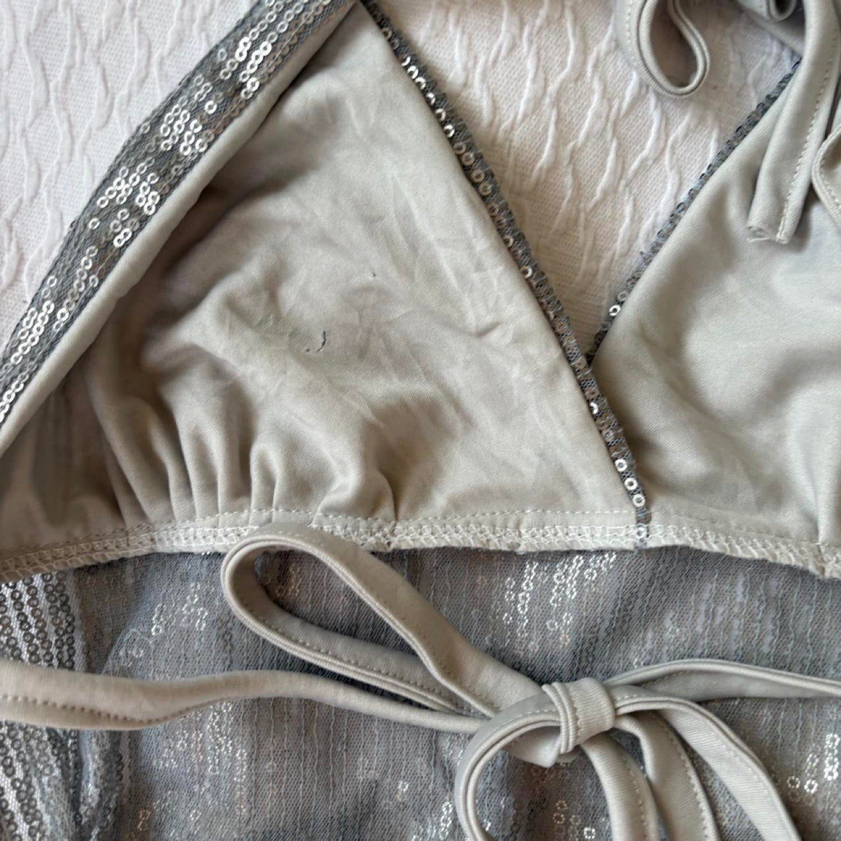 reworked y2k style sequin backless festival halter tank