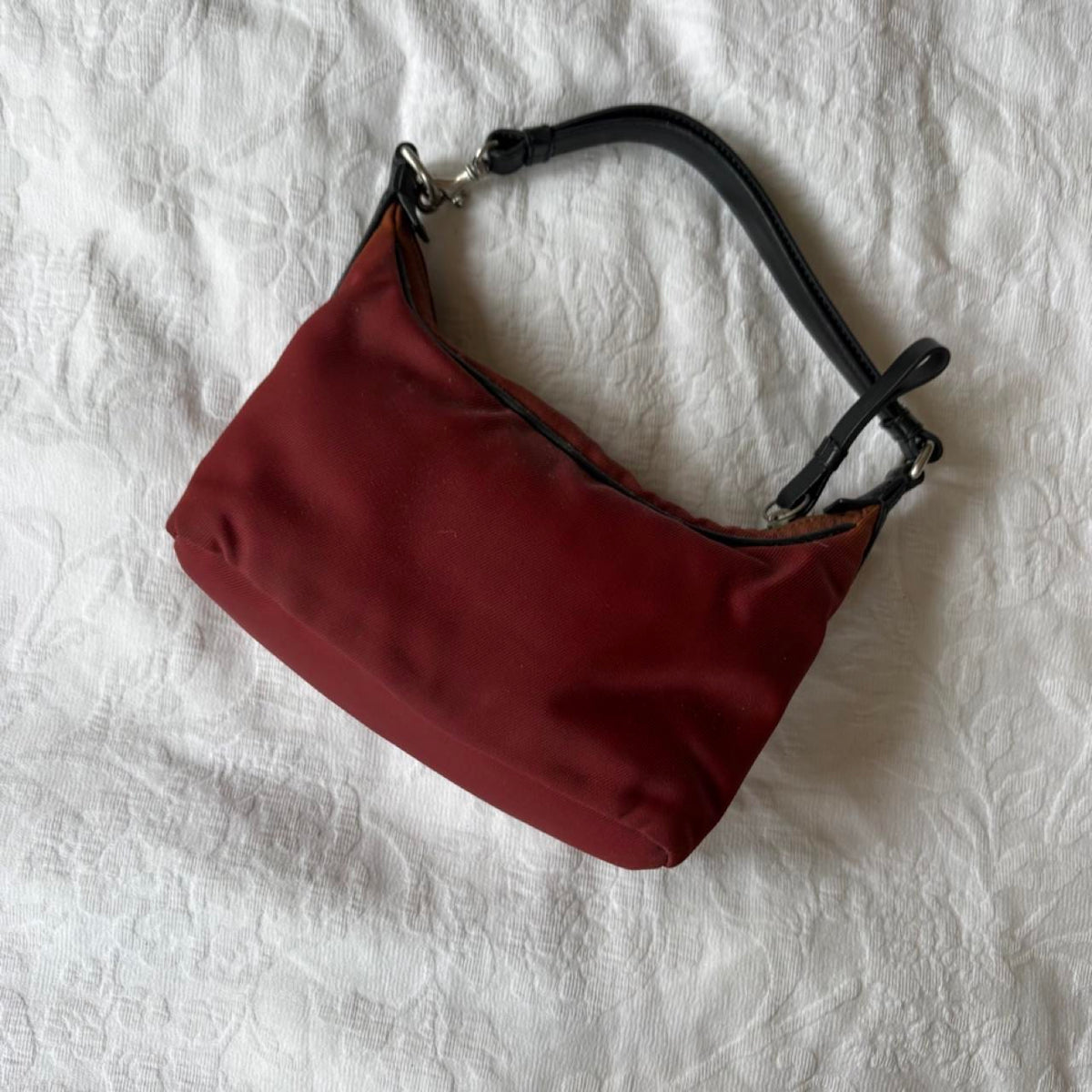 vintage 2000s y2k burgundy nylon coach shoulder bag