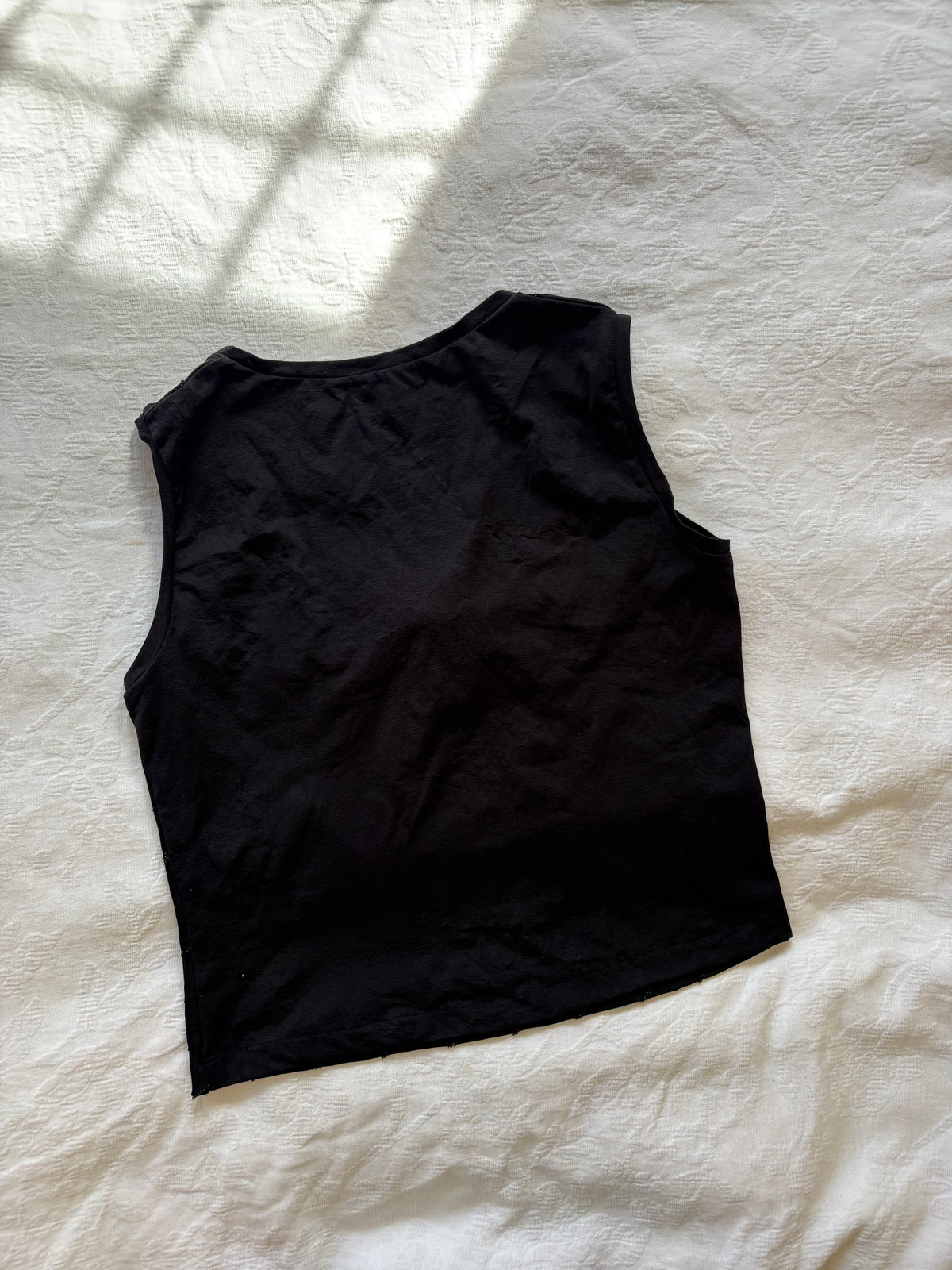 vintage 2000s y2k black beaded tank