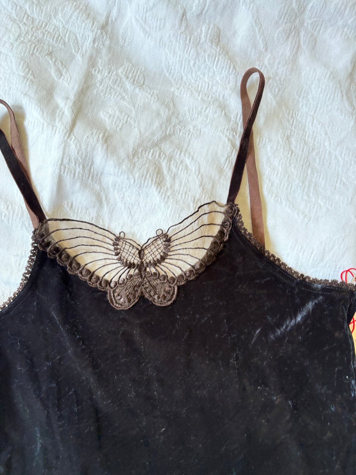 vintage 2000s y2k fairycore velvet butterfly cami
