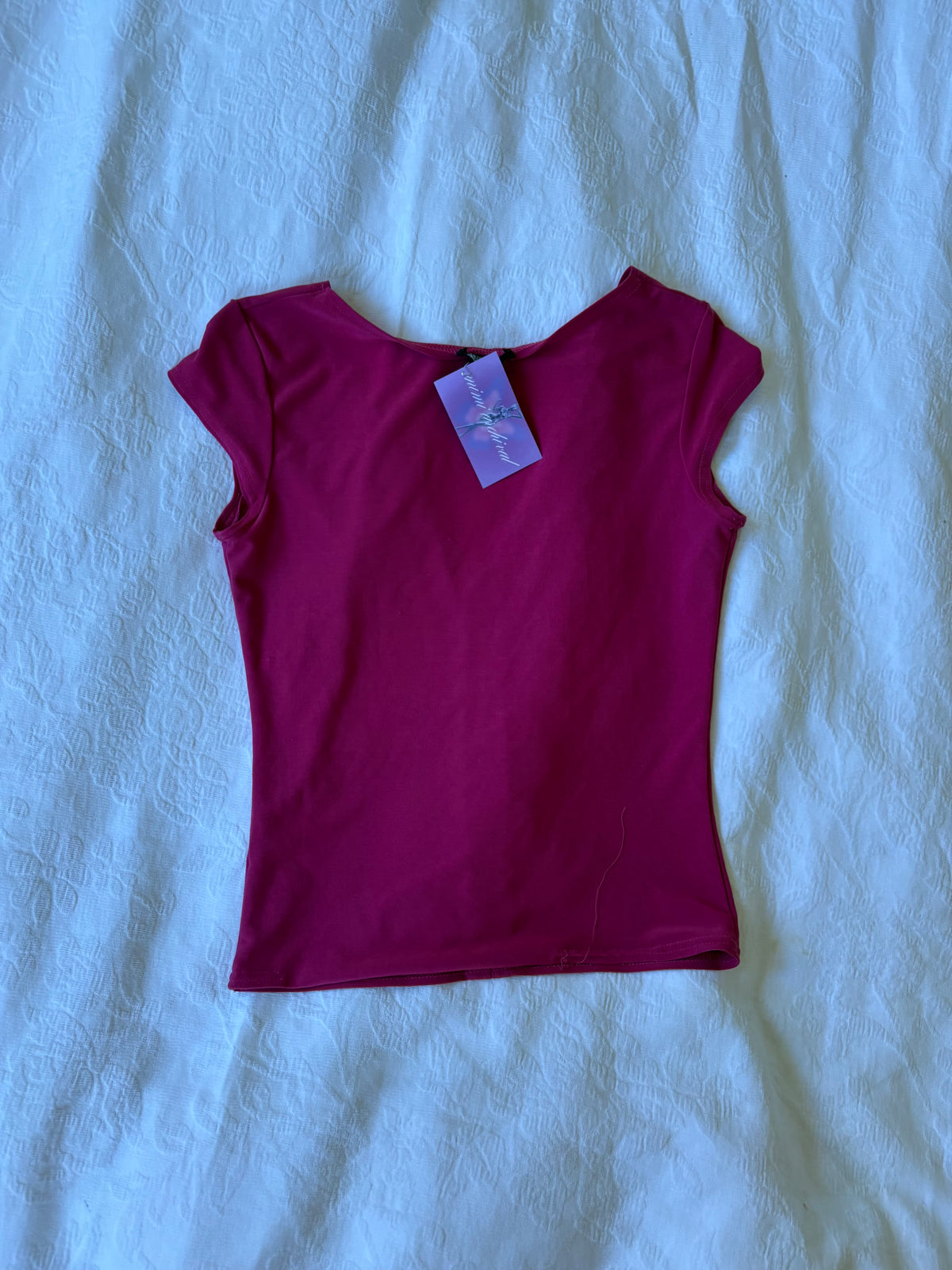 vintage 2000s y2k pink basic tee
