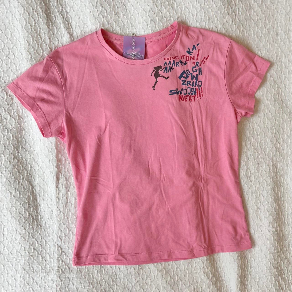 vintage 2000s y2k pink graphic activewear nike baby tee