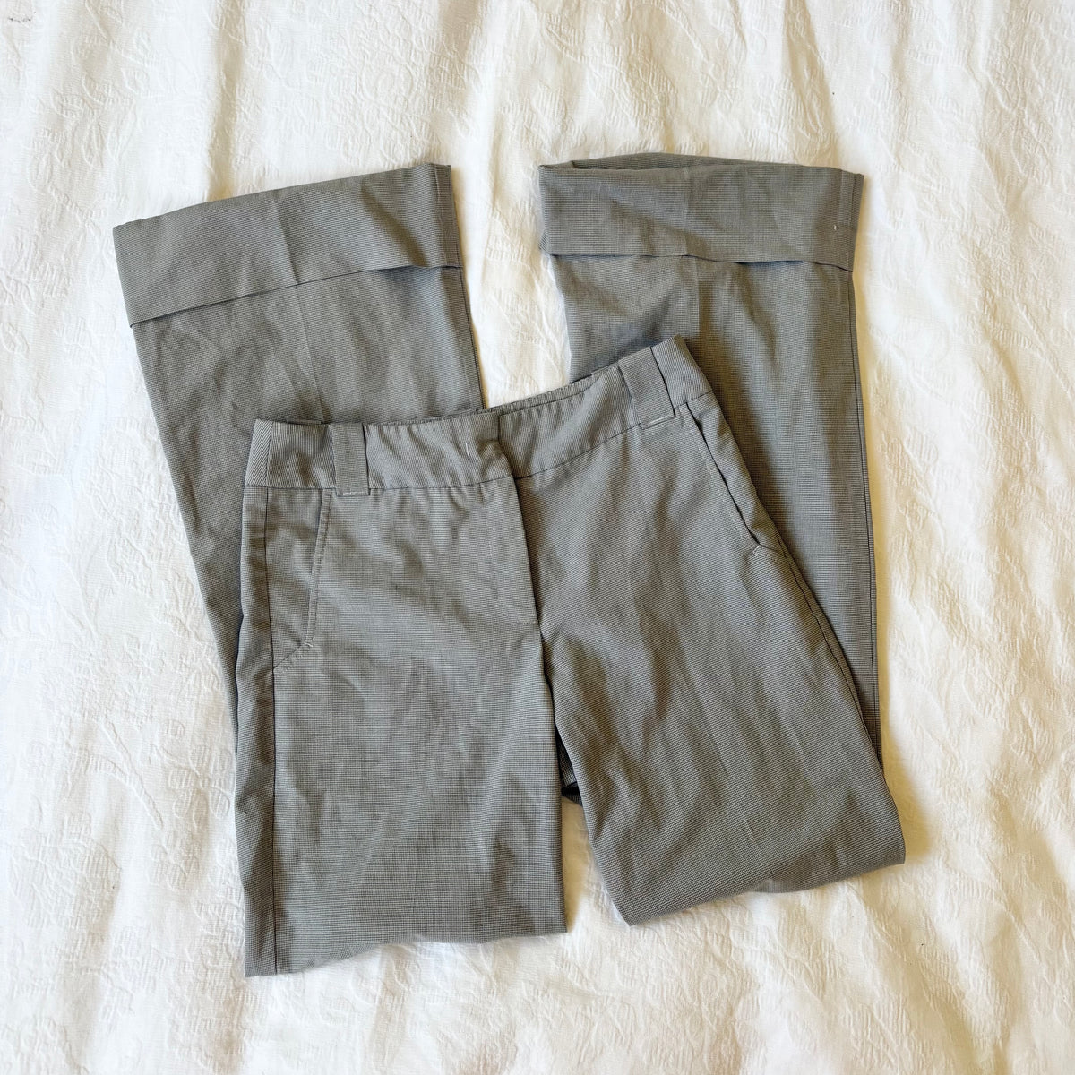 vintage 90s grey white straight leg suit pants