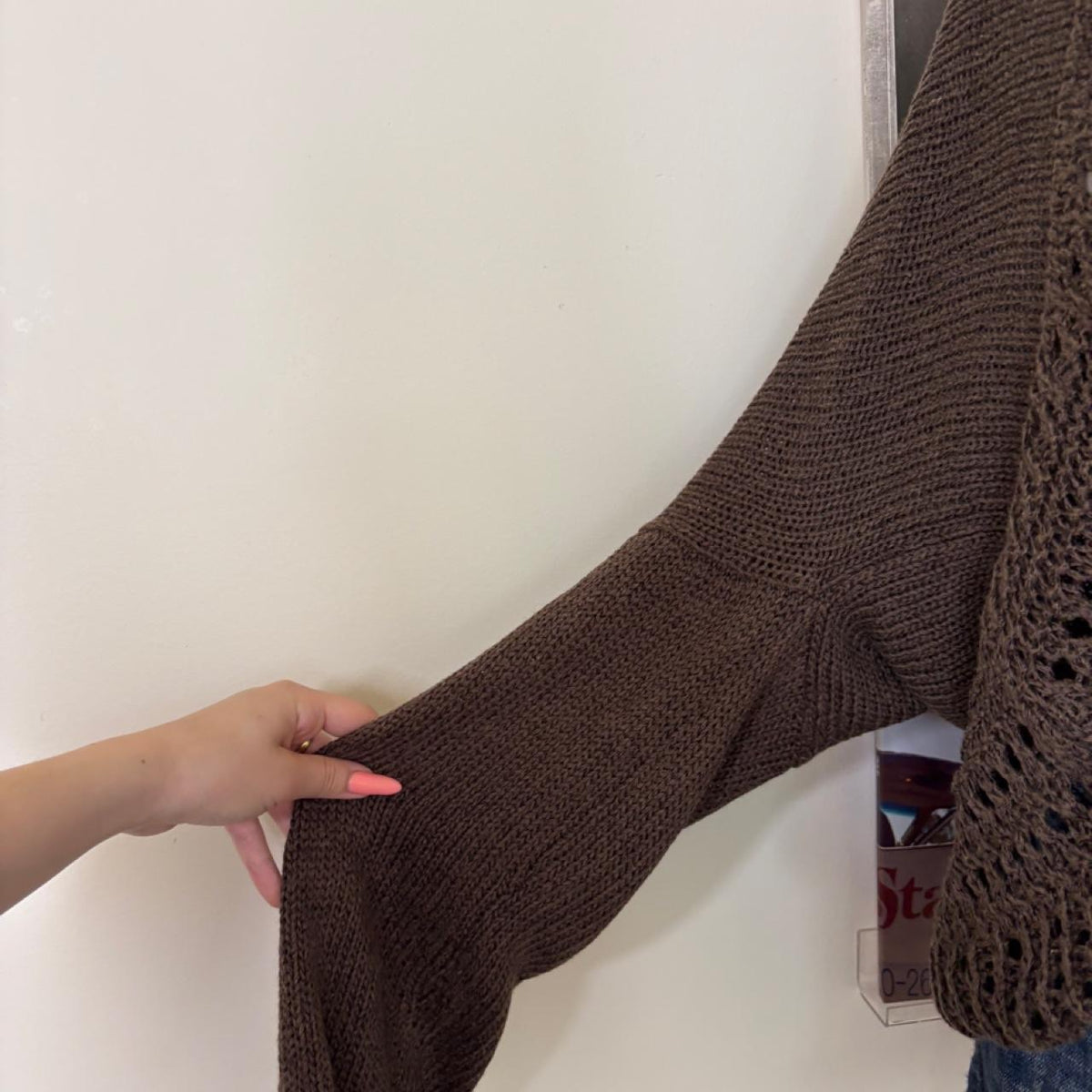 vintage look dark brown shawl/ cardigan