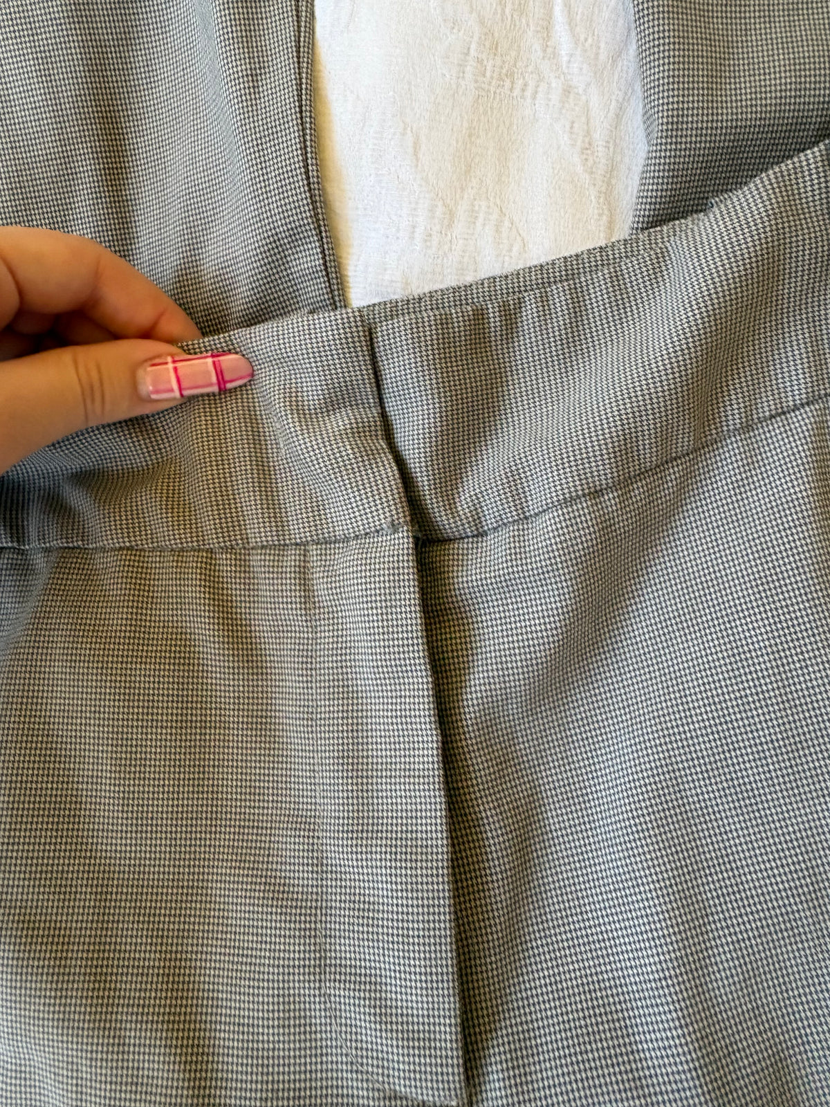 vintage 90s grey white straight leg suit pants